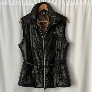 Emporio Armani Black Puffy Vest with Faux Fur **Size L** 🔥😊